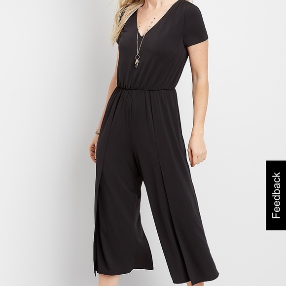 Maurices Pants - Black Split Leg Jumpsuit